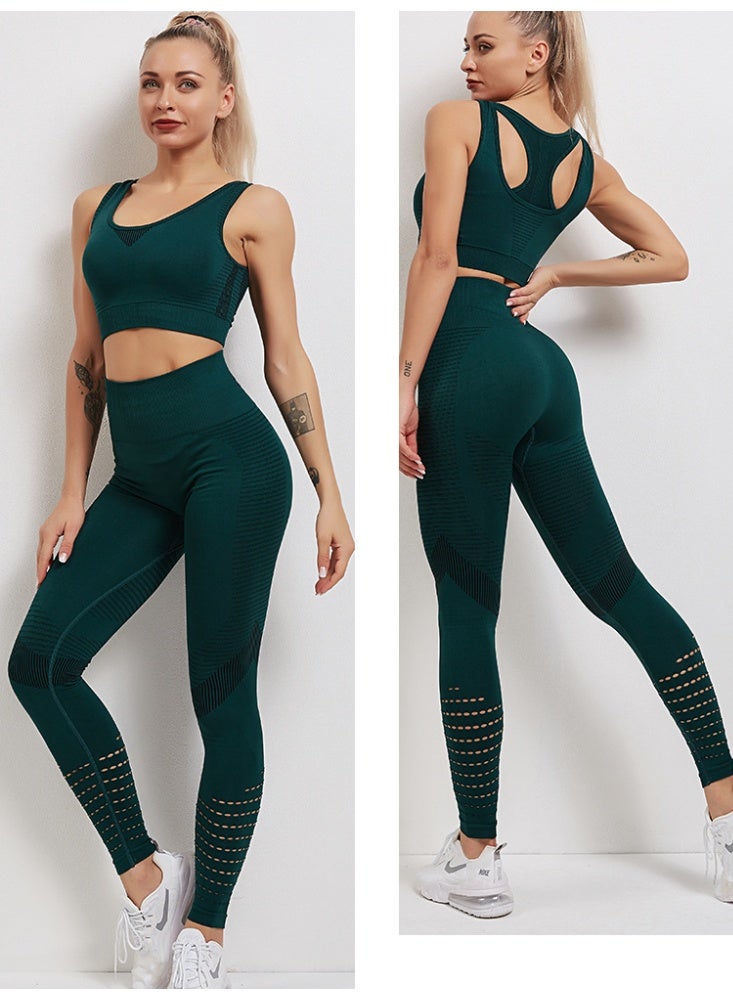 general 2026 2-piece fitness clothes - sports vest and tight pants for cross-border buttock-raising and leg-closing yoga nine-inch pants for women's yoga set - Image 3